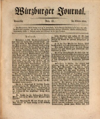 Würzburger Journal Donnerstag 10. Oktober 1833