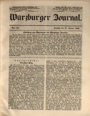 Würzburger Journal Sonntag 27. Januar 1839