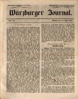 Würzburger Journal Donnerstag 11. April 1839