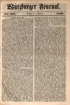 Würzburger Journal Sonntag 1. September 1839