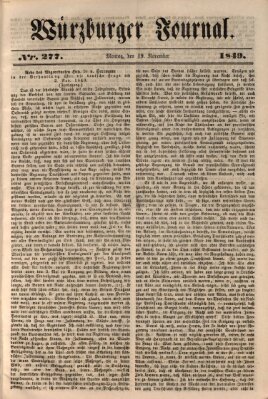 Würzburger Journal Dienstag 19. November 1839
