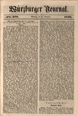 Würzburger Journal Donnerstag 21. November 1839