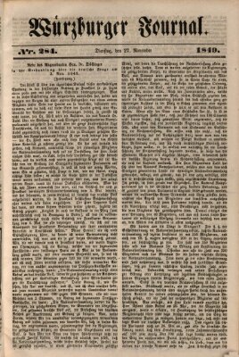 Würzburger Journal Mittwoch 27. November 1839