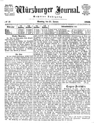 Würzburger Journal Samstag 21. Januar 1860