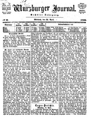 Würzburger Journal Mittwoch 25. April 1860