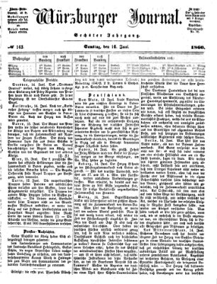 Würzburger Journal Samstag 16. Juni 1860