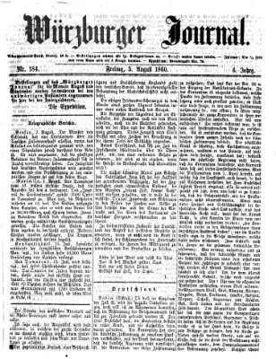 Würzburger Journal Freitag 3. August 1860