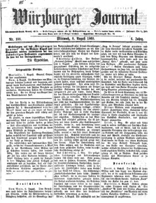 Würzburger Journal Mittwoch 8. August 1860