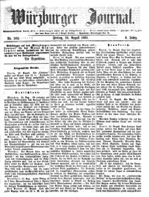 Würzburger Journal Freitag 24. August 1860