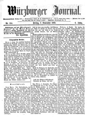 Würzburger Journal Freitag 7. September 1860