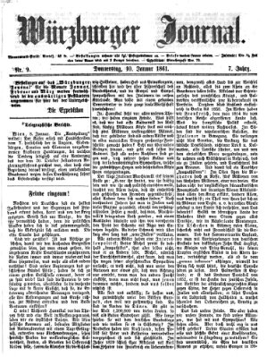 Würzburger Journal Donnerstag 10. Januar 1861