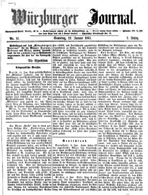 Würzburger Journal Samstag 12. Januar 1861