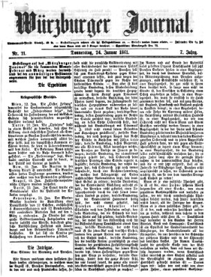 Würzburger Journal Donnerstag 24. Januar 1861