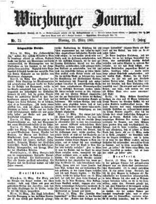 Würzburger Journal Montag 25. März 1861