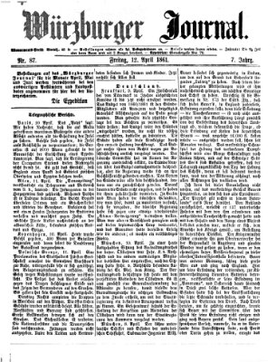 Würzburger Journal Freitag 12. April 1861