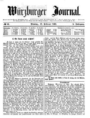 Würzburger Journal Montag 17. Februar 1862