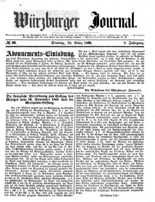 Würzburger Journal Dienstag 18. März 1862
