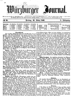 Würzburger Journal Freitag 21. März 1862