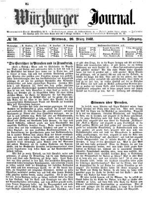 Würzburger Journal Mittwoch 26. März 1862