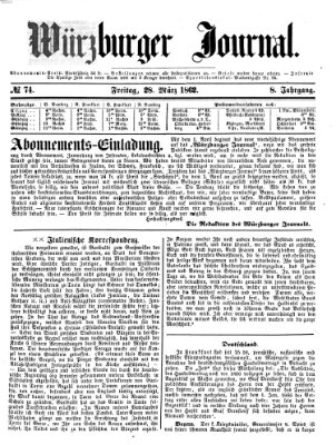 Würzburger Journal Freitag 28. März 1862