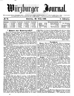 Würzburger Journal Samstag 29. März 1862