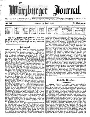 Würzburger Journal Dienstag 29. April 1862