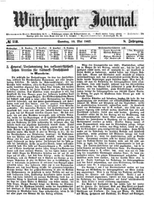 Würzburger Journal Samstag 10. Mai 1862