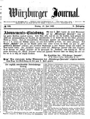 Würzburger Journal Dienstag 17. Juni 1862