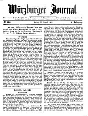 Würzburger Journal Freitag 22. August 1862