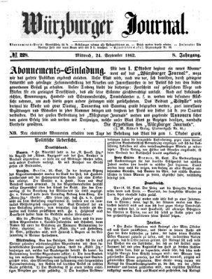 Würzburger Journal Mittwoch 24. September 1862