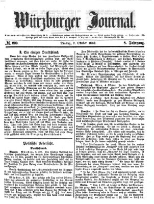 Würzburger Journal Dienstag 7. Oktober 1862
