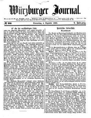 Würzburger Journal Donnerstag 4. Dezember 1862
