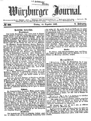 Würzburger Journal Dienstag 16. Dezember 1862
