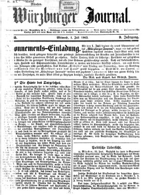 Würzburger Journal Mittwoch 1. Juli 1863