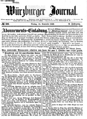 Würzburger Journal Dienstag 15. September 1863