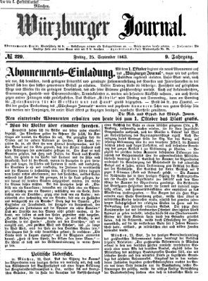 Würzburger Journal Freitag 25. September 1863