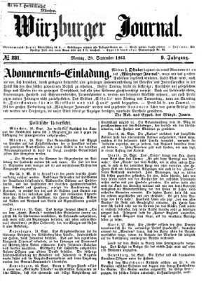 Würzburger Journal Montag 28. September 1863