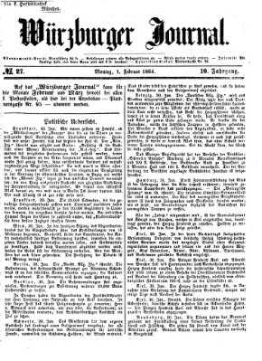 Würzburger Journal Montag 1. Februar 1864