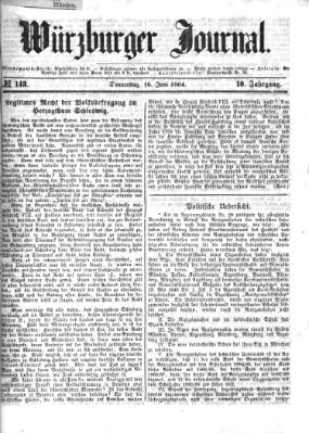 Würzburger Journal Donnerstag 16. Juni 1864