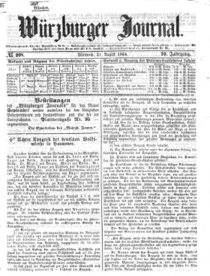 Würzburger Journal Mittwoch 31. August 1864