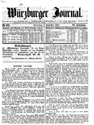 Würzburger Journal Donnerstag 8. September 1864