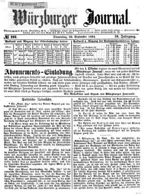 Würzburger Journal Donnerstag 29. September 1864