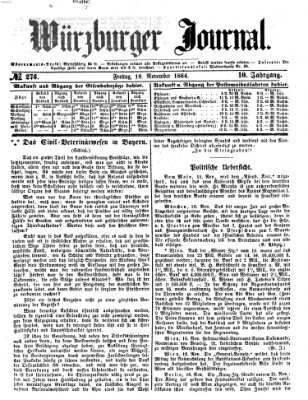 Würzburger Journal Freitag 18. November 1864