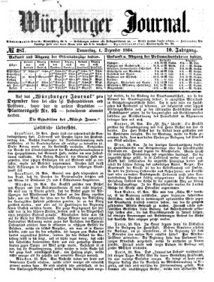 Würzburger Journal Donnerstag 1. Dezember 1864