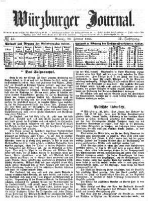 Würzburger Journal Montag 20. Februar 1865