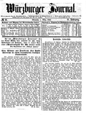 Würzburger Journal Mittwoch 1. März 1865