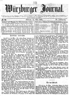 Würzburger Journal Mittwoch 15. März 1865