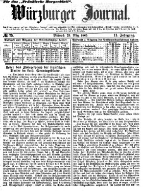 Würzburger Journal Mittwoch 29. März 1865