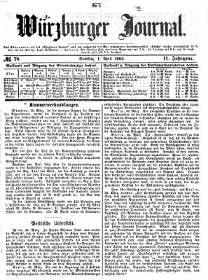 Würzburger Journal Samstag 1. April 1865