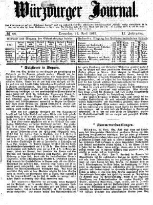 Würzburger Journal Donnerstag 13. April 1865